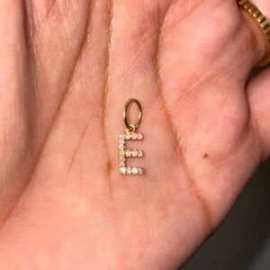14k solid gold pave diamond alphabet charm